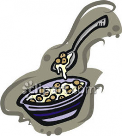 Cold Cereal with Milk - Royalty Free Clipart Picture