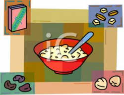 Bowl of Cold Cereal Clip Art Image