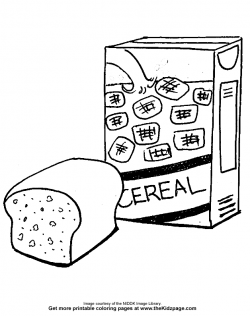 Bread and Cereal Free Coloring Pages for Kids - Printable Colouring ...
