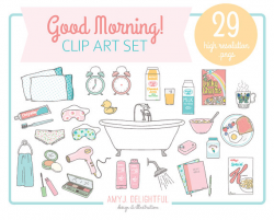 Good Morning! CLIP ART SET for personal and commercial use- morning ...