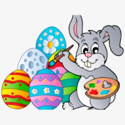 Easter Bunny Clipart Preschool - Easter Bunny With Eggs ...