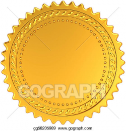 Drawing - Golden award medal blank seal. Clipart Drawing gg58205989 ...