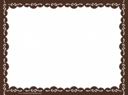 Clip art border - brown certificate border with white ribbons ...