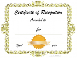 Free certificate of recognition template | Customize online