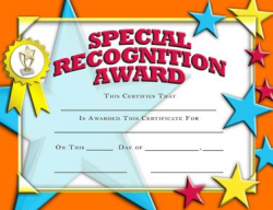 Crown Certificates | Special Recognition Award Certificate