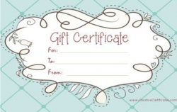 light blue gift certificate template with a cute design | Gift ...
