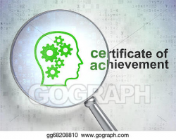 Stock Illustration - Education concept: head gears and certificate ...