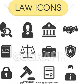 Vector Stock - Law icons. Clipart Illustration gg77751681 - GoGraph