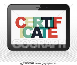 Drawing - Law concept: tablet pc computer with certificate on ...