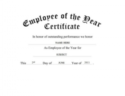 employee of the year certificate template free employee of the year ...