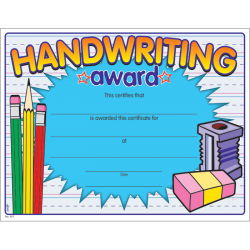 Handwriting Award Certificate - Jones School Supply