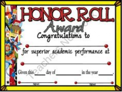 honor roll certificates for elementary school - Incep.imagine-ex.co