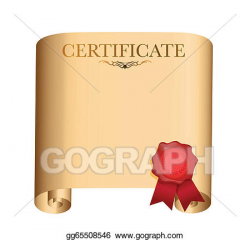 Vector Illustration - Scroll certificate, with red seal ribbon. EPS ...