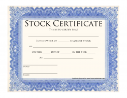 Blank Stock Certificate Template | Printable Stock Certificates ...