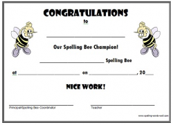 Spelling Bee Certificate Clipart