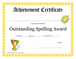 Spelling Bee Participation Certificate Templates Free New ...