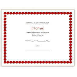 Free Teacher Appreciation Certificates: Download Word and Publisher ...