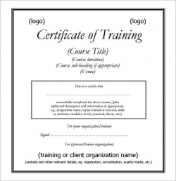 training certificates format - Incep.imagine-ex.co