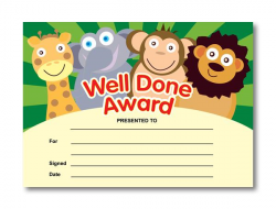 Certificate: Well Done Award Animals
