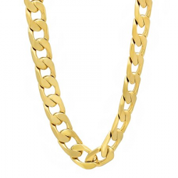 8mm 14k Gold Plated Cuban Link Curb Chain Necklace + Microfiber ...