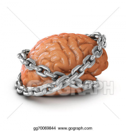Stock Illustration - 3d brain chained. Clipart gg70069844 - GoGraph