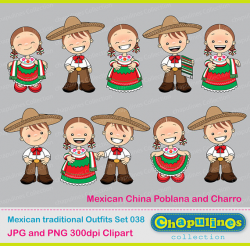 60% off Mexican Outfits Clipart China Poblana and Charro