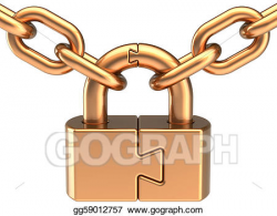 Stock Illustration - Lock padlock closed with chain. Clipart ...