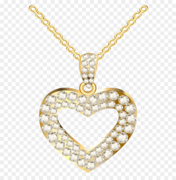 Necklace Heart Jewellery Pendant Clip art - Golden Heart Necklace ...
