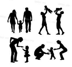 Silhouette Family Clipart at GetDrawings.com | Free for personal use ...