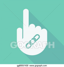 Vector Art - Long shadow pointing finger hand with a broken chain ...