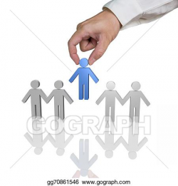 Stock Illustration - Putting blue 3d people in hand in hand chain ...