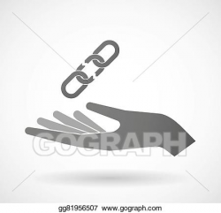 Vector Stock - Isolated hand giving a broken chain. Clipart ...