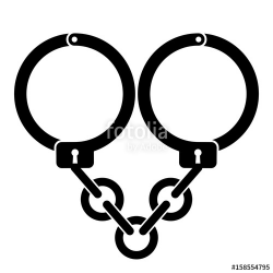 Love is a prison icon BDSM logo Handcuffs with chains in the shape ...