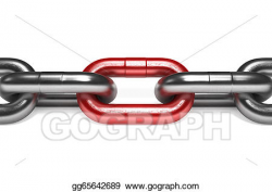 Clipart - Iron chain with red link. Stock Illustration gg65642689 ...