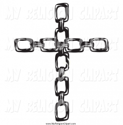 Religion Clip Art of a Linked Chain Christian Cross by Pams Clipart ...