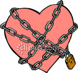 A Heart Guarded Under Lock and Chains - Royalty Free Clipart Picture