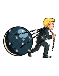 A Man Pulling A Huge Ball On Chains - FriendlyStock.com | Blonde man ...