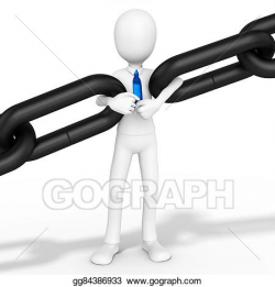 Stock Illustration - 3d man businessman holding chain together ...