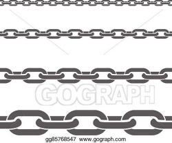 Vector Art - Metal chains horizontal flat patterns set . Clipart ...