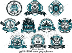 EPS Vector - Creative seafarers or nautical logos and banners. Stock ...
