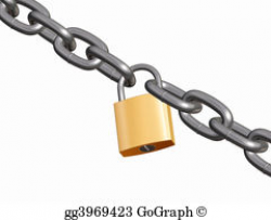 Stock Illustration - Lock padlock closed with chain. Clipart ...