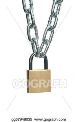 Stock Illustration - Closed padlock and chain . Clipart Drawing ...