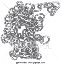 Stock Illustration - 3d render of a chain in a pile. Clipart ...