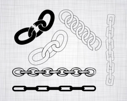 Chain SVG Bundle, Chain SVG, Chain Clipart, Chain Cut Files For Silhouette,  Files for Cricut, Chain Vector, Metal Chain Svg, Dxf, Png,
