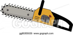 Vector Clipart - Yellow chainsaw with big teeth. Vector Illustration ...