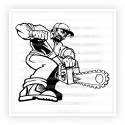 Mascot Logo Part of a Man With A Chainsaw