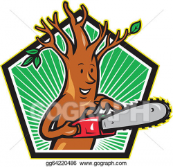 Vector Stock - Tree man arborist with chainsaw. Clipart Illustration ...