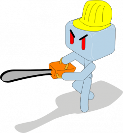Cartoon Icecube Holding Chainsaw Clip Art at Clker.com - vector clip ...