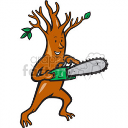 Royalty-Free tree man chainsaw 388248 vector clip art image - EPS ...