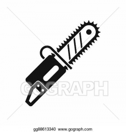 Stock Illustration - Chainsaw icon in simple style. Clipart ...